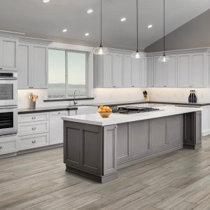 Modern kitchen with updated countertops and flooring | Design Waterville