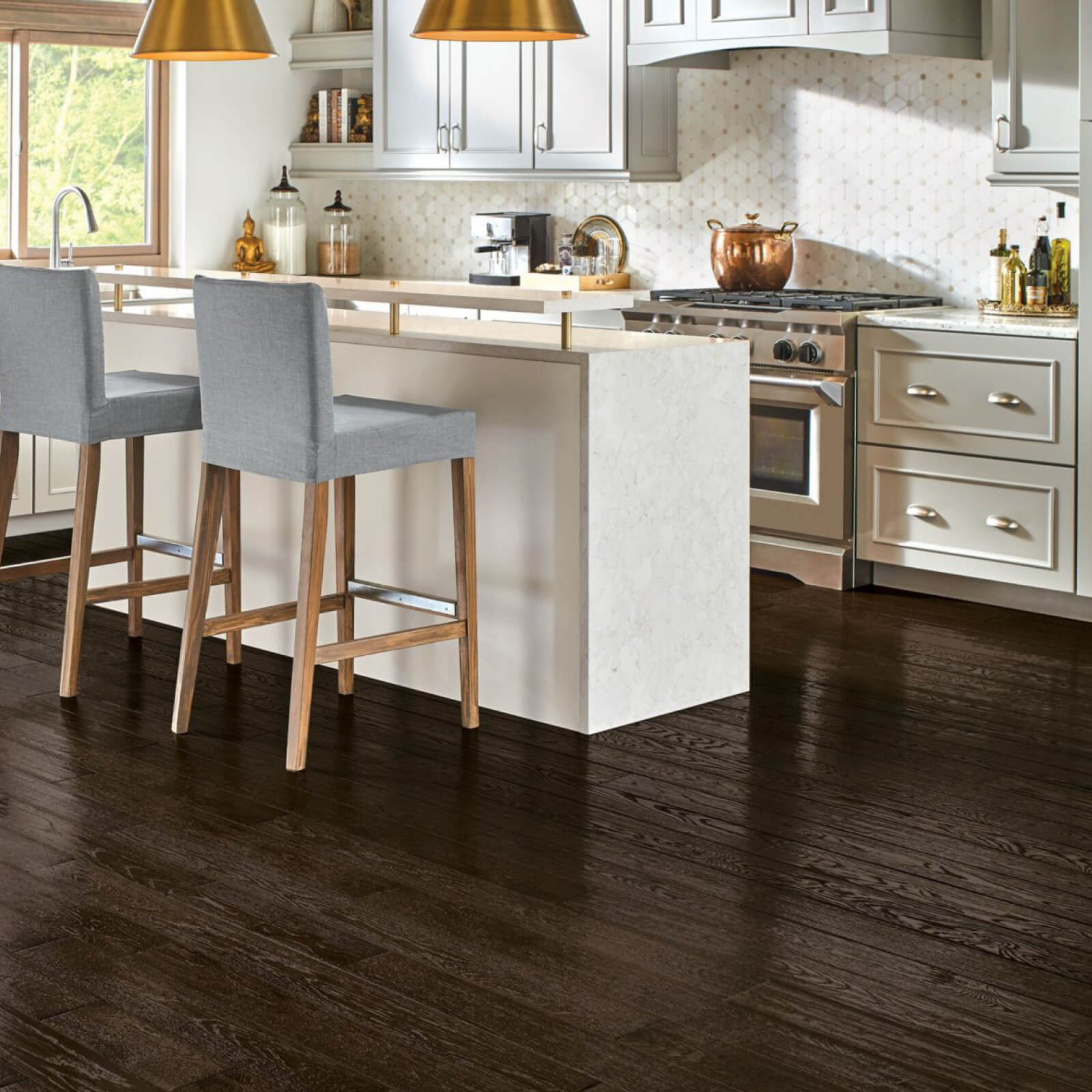 New kitchen with hardwood flooring | Design Waterville