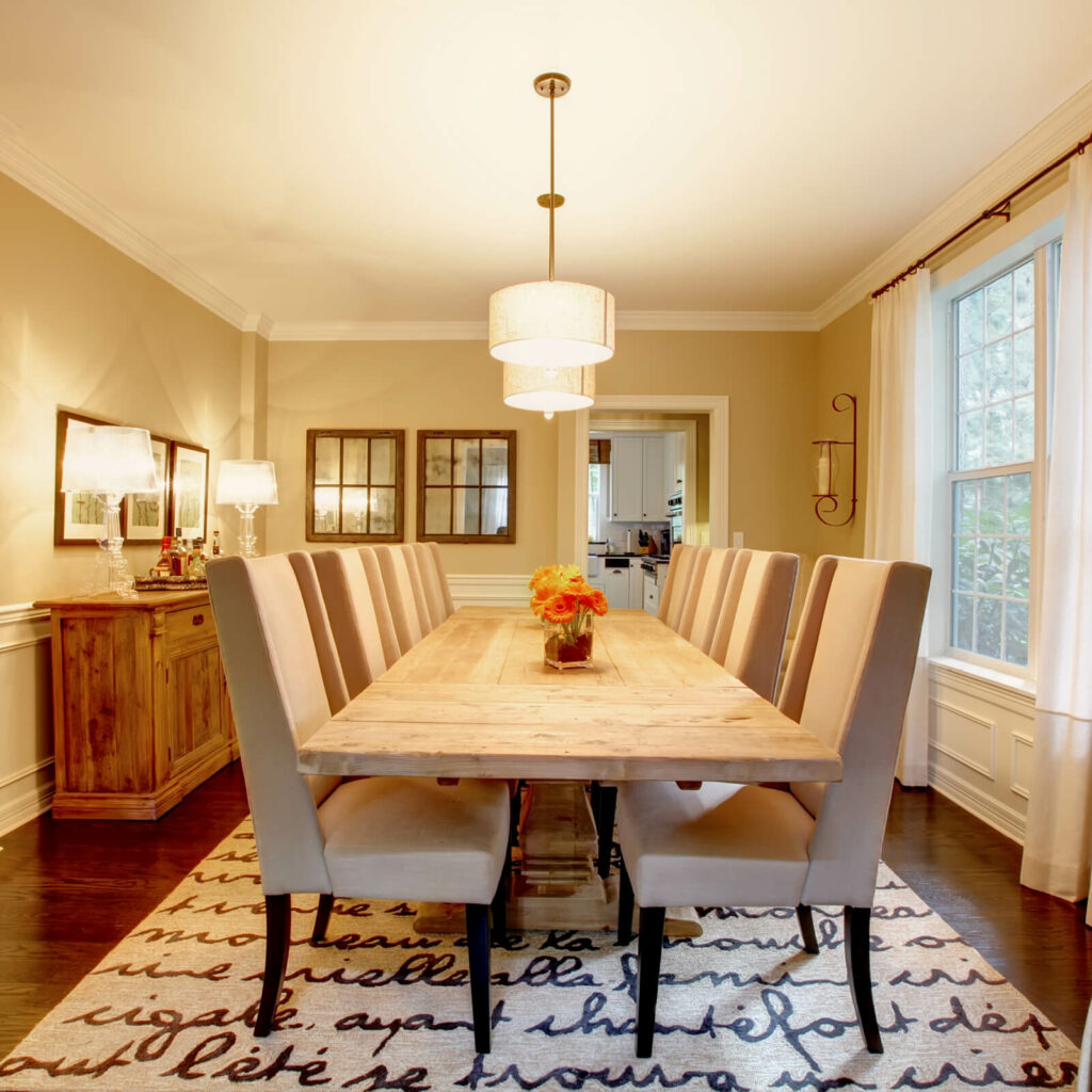 Dining room carpet flooring | Design Waterville